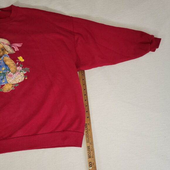 Vintage Jerzees Sweatshirt Womens Size 22F Purple Bear Garden Grunge Y2k Retro - Picture 8 of 16